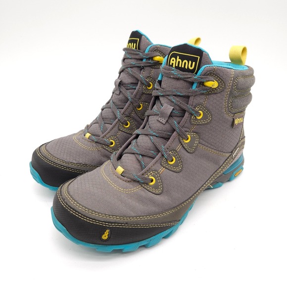 Ahnu Sugarpine (Womens Size 7) Lace Up Waterproof Hiking Ankle Boots Gray Vibram - Picture 1 of 9